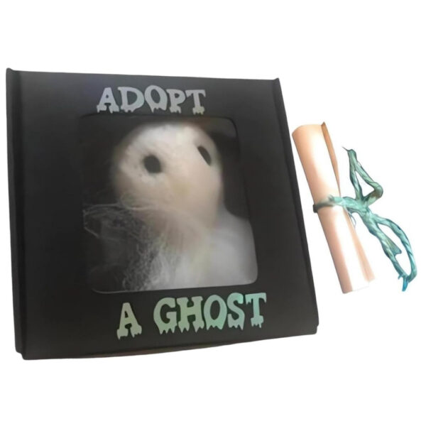 Adote um fantasma – fantasma de bolso pequeno fofo com um pequeno pergaminho, boneca fantasma de pelúcia  Pronta Entrega
