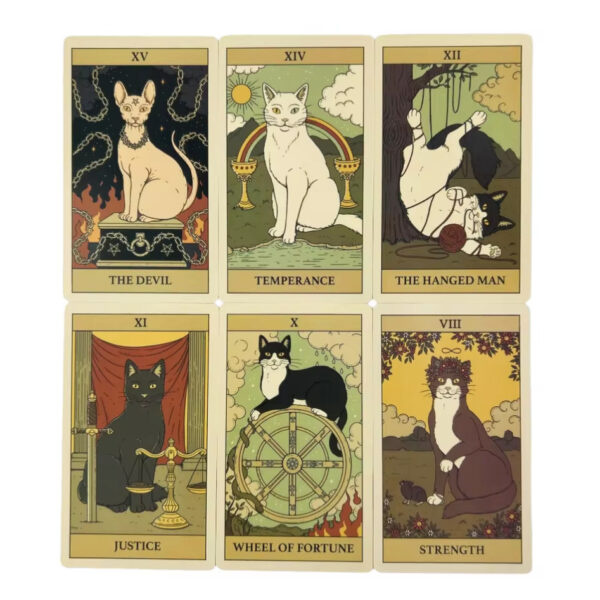 Gatos Governam a Terra – Cartas de Tarô 78 Oracle, Edição em Inglês para Adivinhação, Visões e Jogos Místicos - Imagem 5