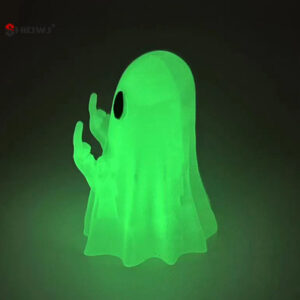 Estátua Fantasma Luminoso com Dedo Médio – Mini Enfeite Sobrenatural 5x6cm