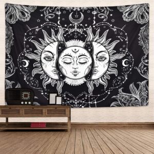 Tapeçaria Sol e Lua - Horóscopo Adivinhação | Decoração de Parede Mística  | Pronta Entrega no Brasil